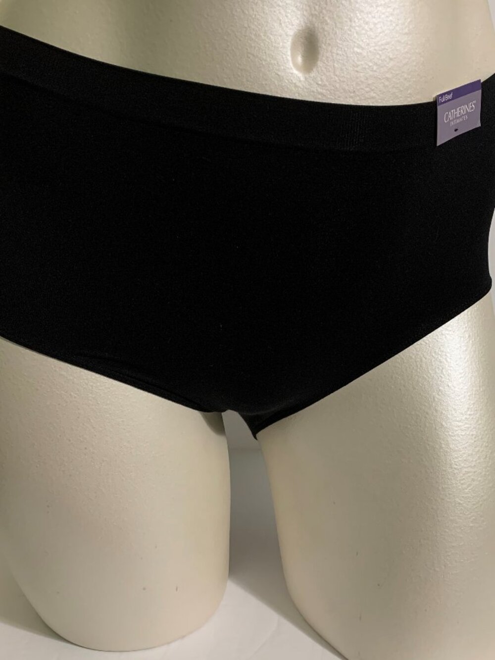 Catherines Full Brief Panties Underwear Seamless Tagless Black Plus 14 or 4X